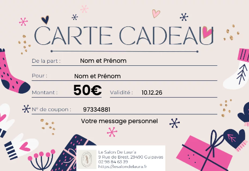 Carte cadeau noel modèle 3