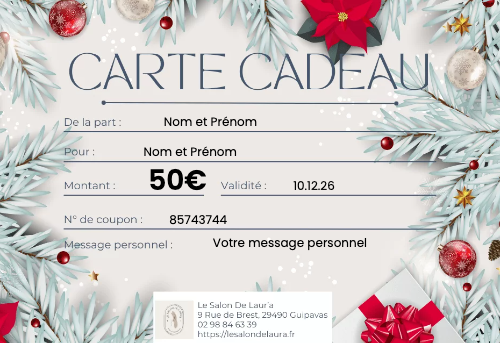 Carte cadeau noel modèle 2